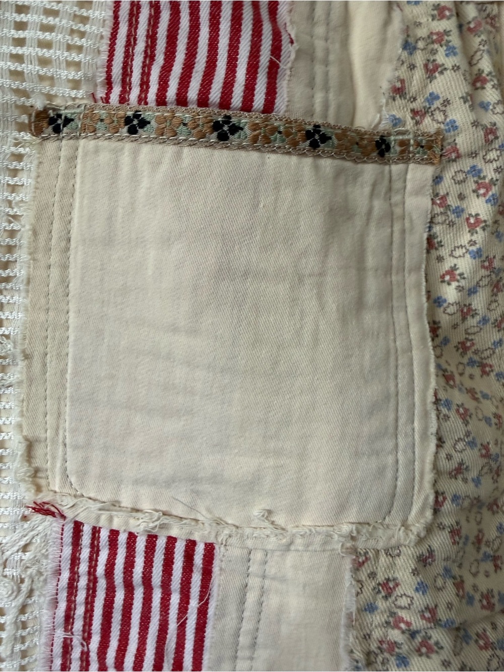 POL Boho Patchwork Wide Leg Pants, 100% Cotton, Size Large - Picture 3 of 6